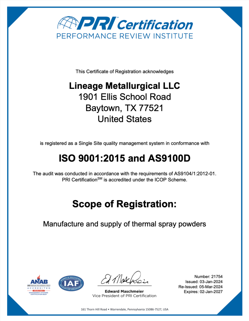 Lineage Certification